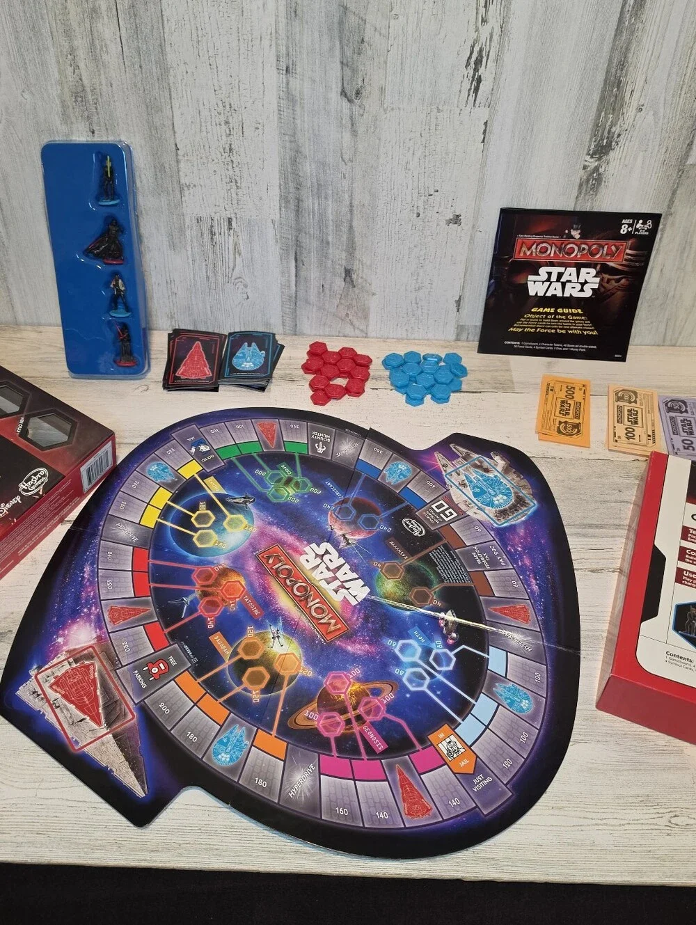 Star Wars Monopoly Force Awakens Board Game Complete New Open Box Figures Sealed